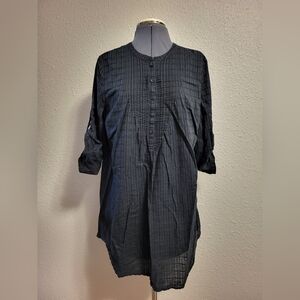 Ann Taylor LOFT Factory Black ¾ Sleeve Blouse Size Large